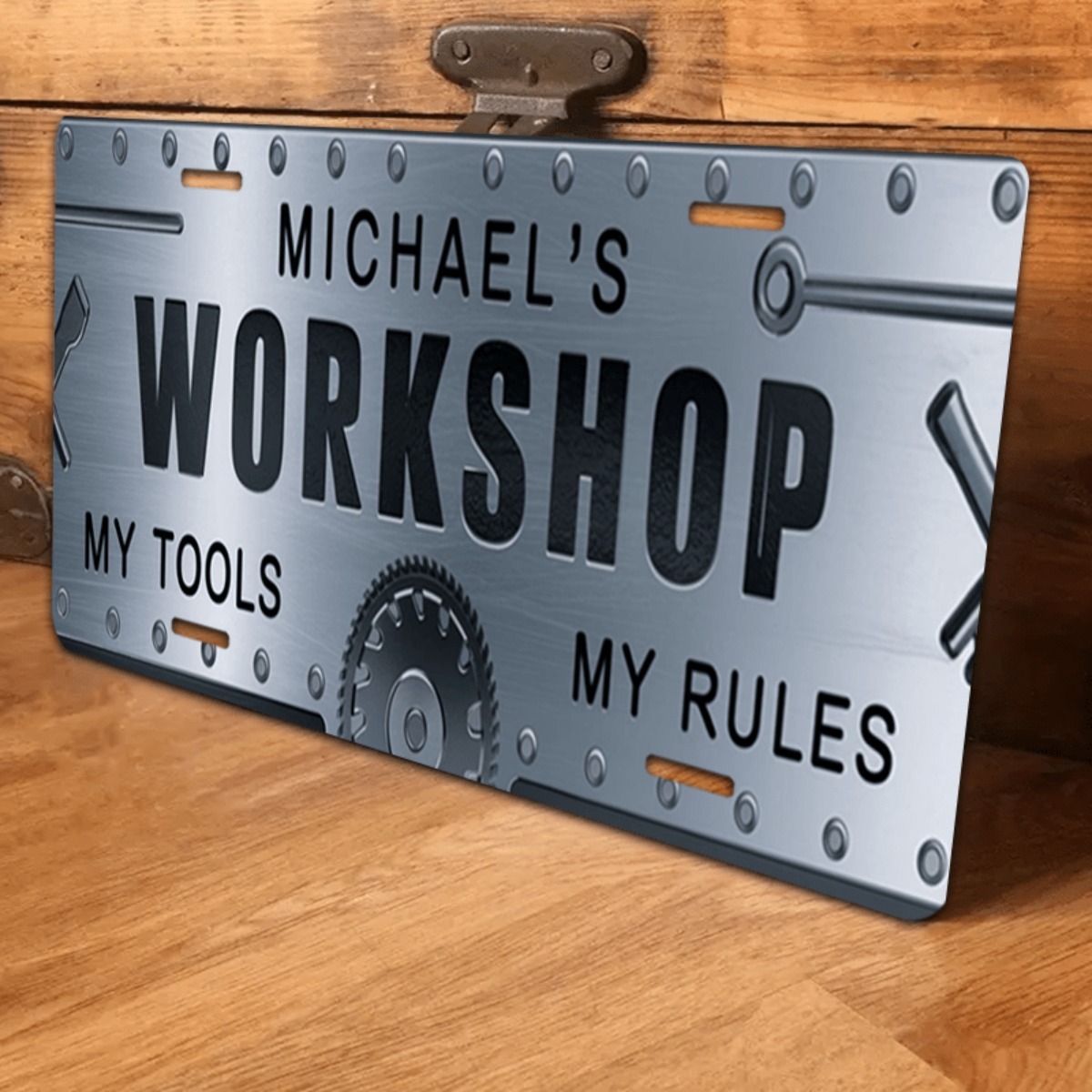 Workshop Tools And Names - Papan Nama Aluminium Workshop Personal 6x12