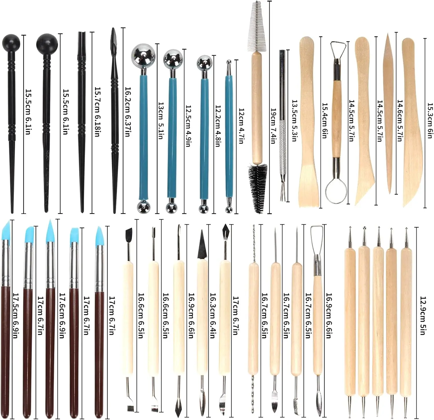 Chisel Set Wood - Set Alat Tembikar 8-61 Buah -