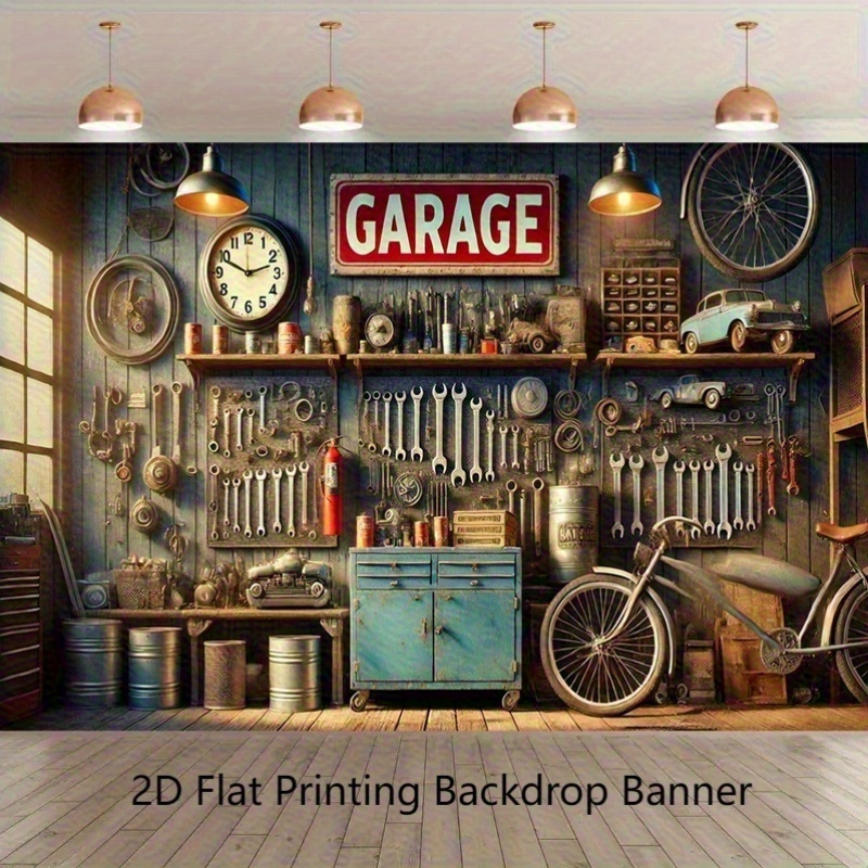 Workshop Tools Background - Wallpaper Banner Latar Belakang Garasi Industri