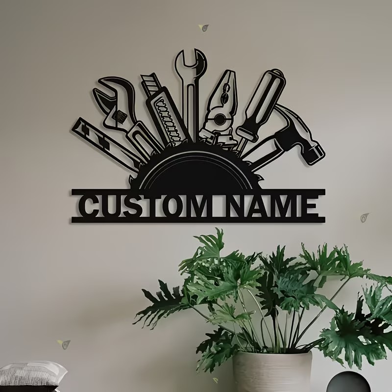 Workshop Tools And Names - Seni Dinding Logam Kustom - Papan