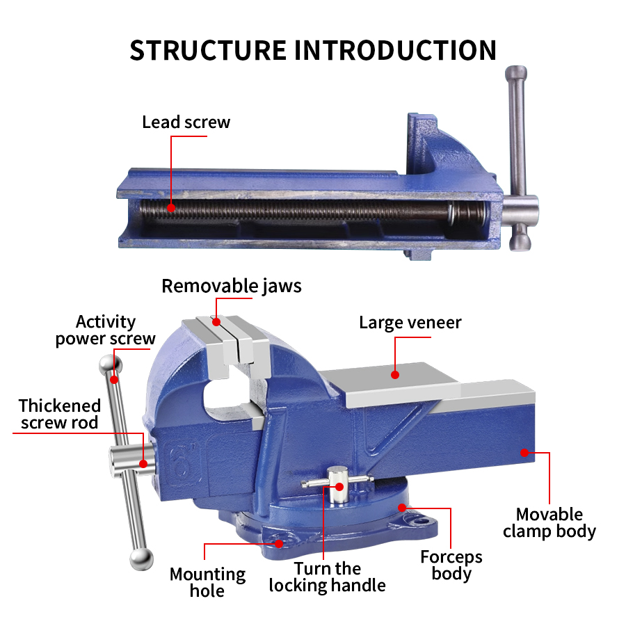 Penjepit Meja Tugas Berat 3 In - Bench Vise Swivel ulasan dan harga