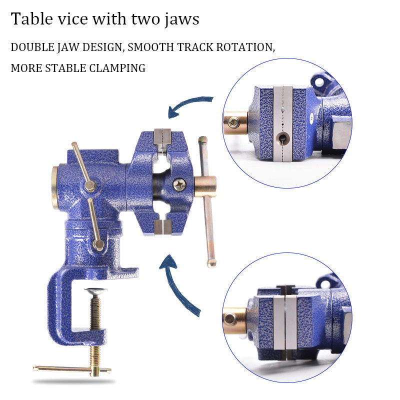 Double Jaw Table Vise dasar pu - Bench Vise Swivel ulasan dan harga