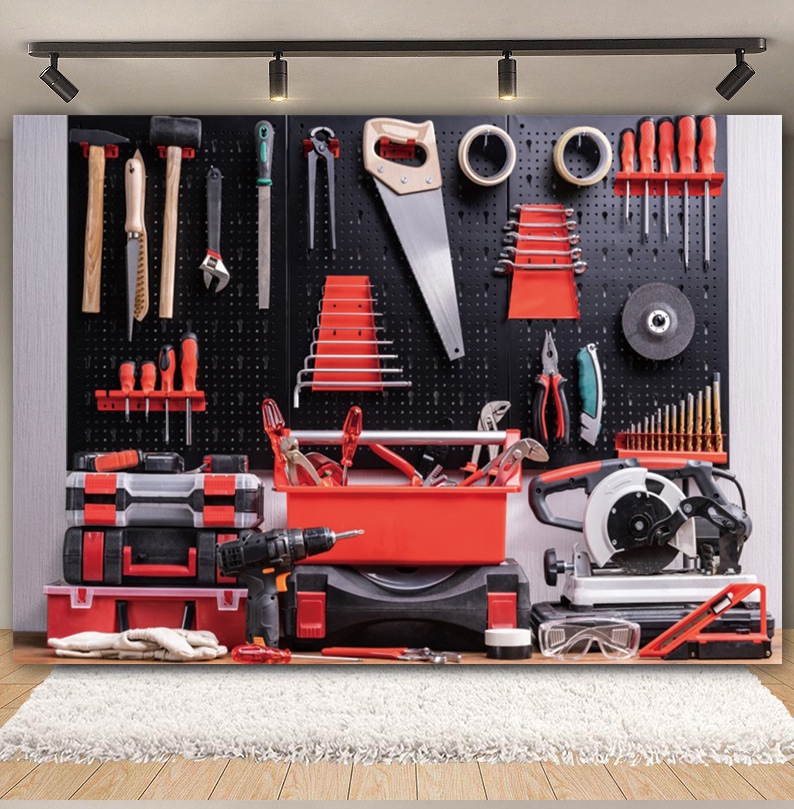 Latar Belakang Garasi Antik Al - Workshop Tools Background ulasan dan harga